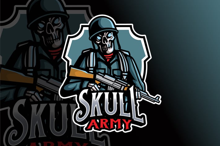 Skull Army Logo Template