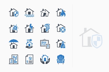 Home Insurance Icons - Blue Series