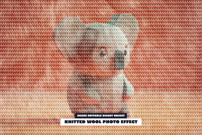 Knitted Wool Photo Effect