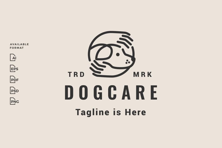 Dog Care Hipster Logo