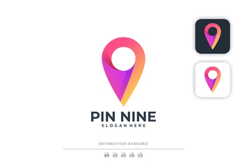 Pin Gradient Colorful Logo