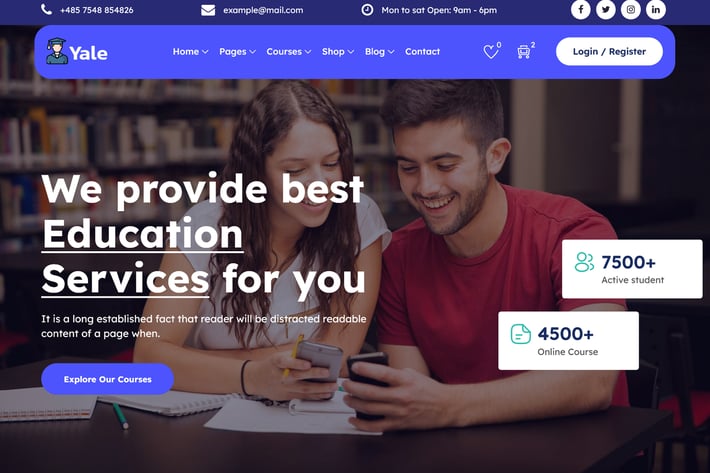 Yale - Education & Online Course HTML Template