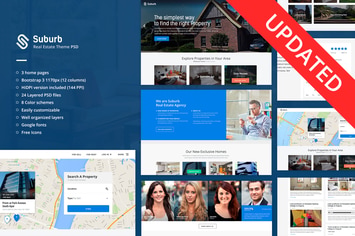 Suburb - Real Estate PSD Template