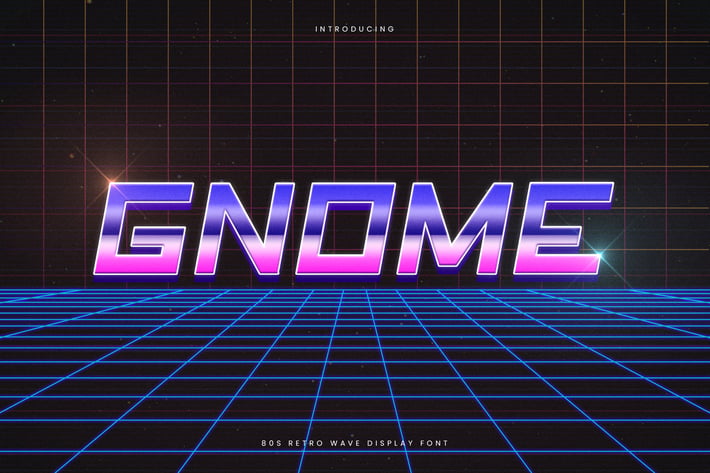 Gnome - Retro Wave Typeface