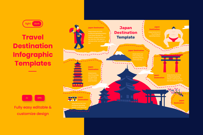 Travel Guide Infographic Template: Japan
