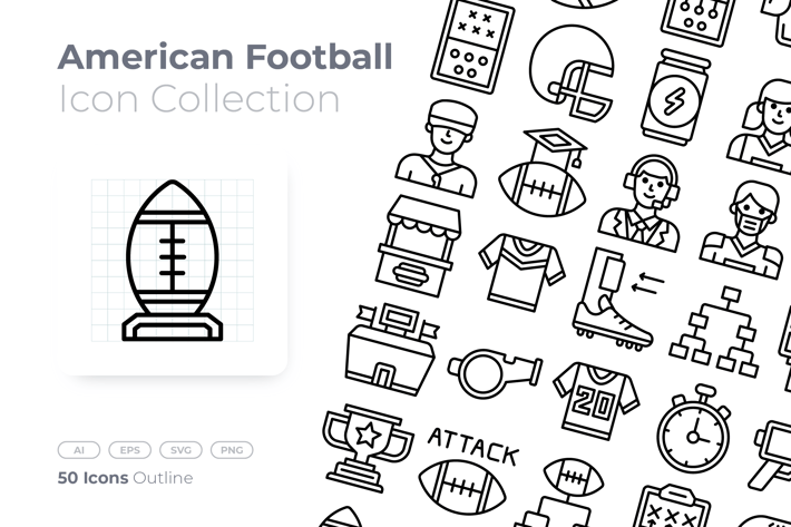American Football Outline Icon