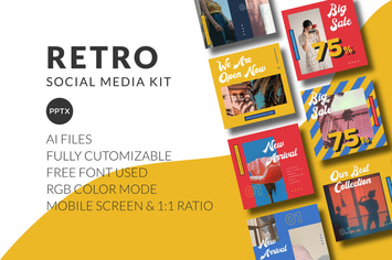 Retro Social Media Kit