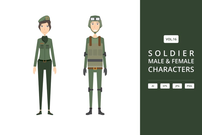Soldier - Male & Female Characters Vol.16