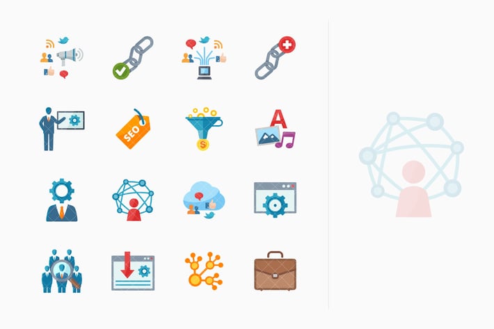 SEO & Internet Marketing Icons Set 2 - Flat Series