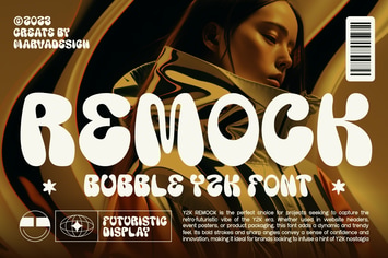 Remock - Retro Bubble Y2K Font