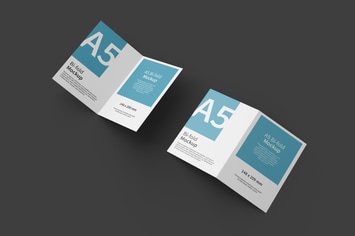 A5 Bifold Brochure Mockup Top View