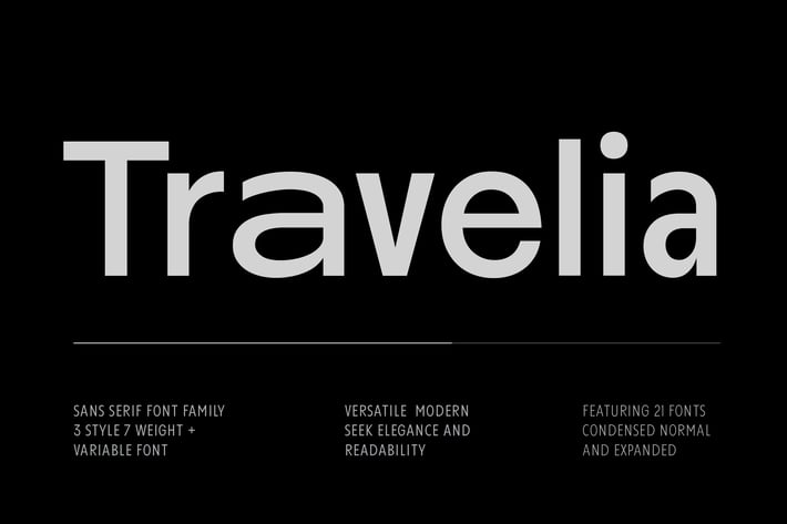 Travelia Sans Serif Font Family