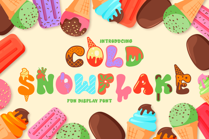Cold Snowflake - Quirky Ice Cream And Candy Theme