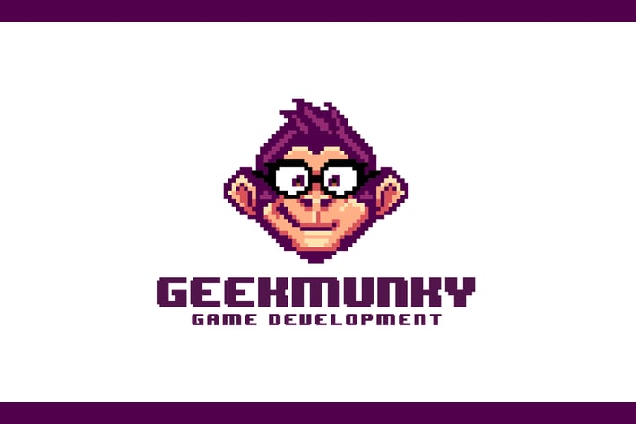 Geek Monkey - Retro Pixel Art Logo