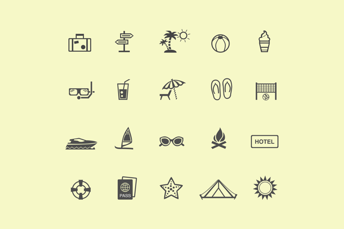20 Holiday and Vacation Icons