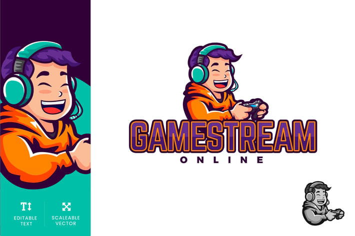 Gamestream Online Logo Illustration Vector