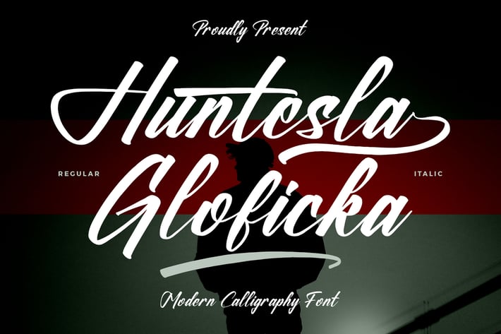 Huntesla Gloficka Modern Calligraphy Font