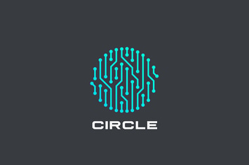 Digital Chip Circle shape Logo Technology abstract