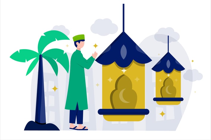 Ramadan Mubarak Flat Vector Illustration