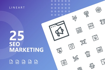 SEO Marketing Line Icons