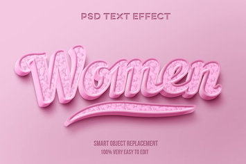 Women pink text effect