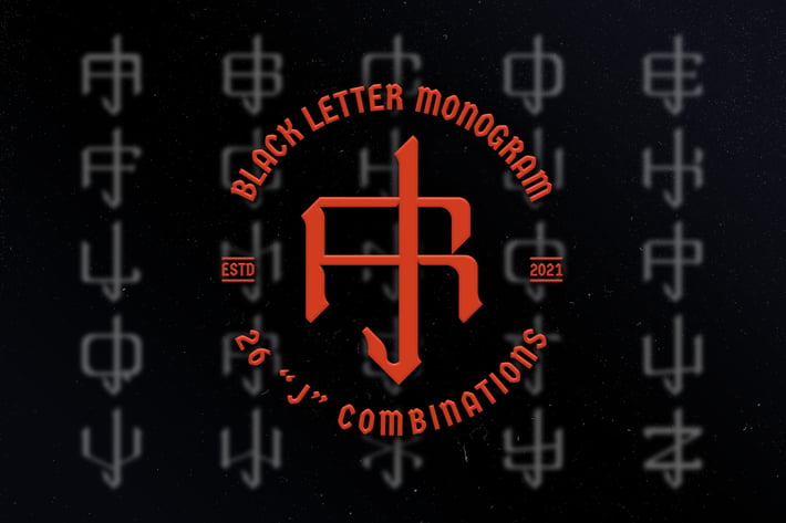 J Black Letter Monogram Logo Vol.3
