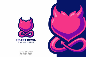 Heart Devil Logo Template
