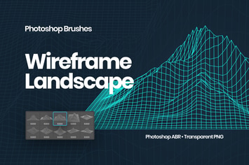 Wireframe Landscape Photoshop Brushes
