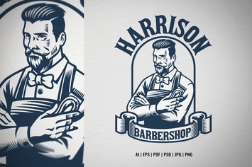 Vintage image of barbershop