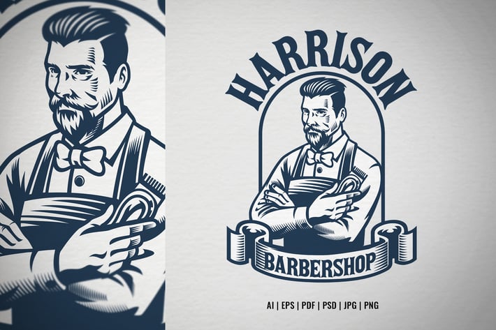 Vintage image of barbershop