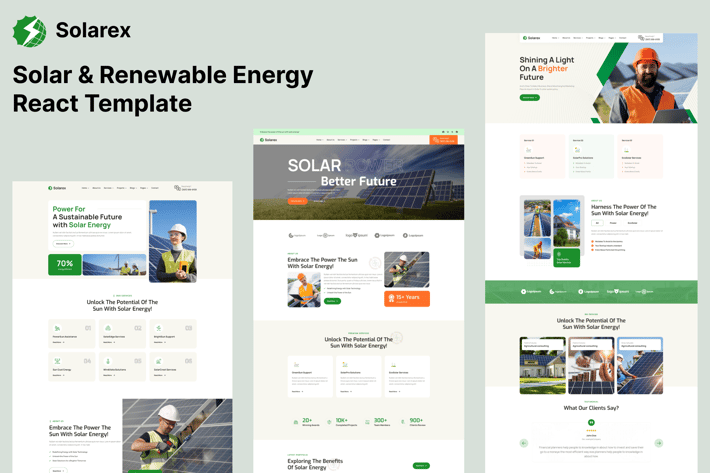 Solarex - Solar & Renewable Energy React Template