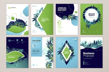 Brochure cover design and annual report templates