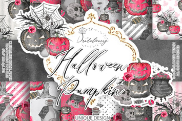 Cute Halloween digital paper pack