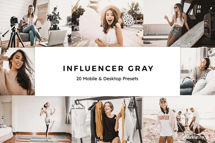 20 Influencer Gray Lightroom Presets & LUTs