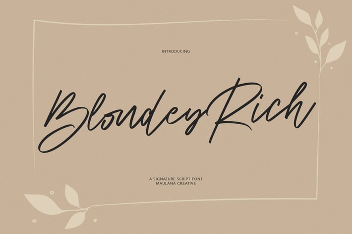 Blondey Rich Signature Script Font
