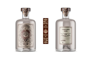 Vintage Liquor Bottle Packaging Layout