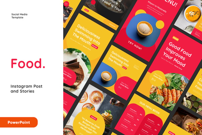 Food Instagram Post and Stories Powerpoint 