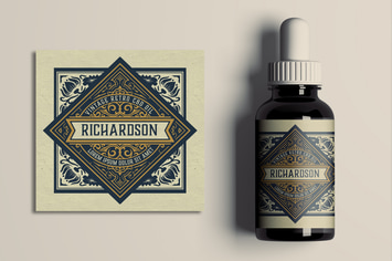Vintage Oil Vape Label Layout