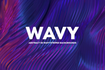 Abstract 3D Wavy Striped Backgrounds 