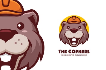 The Gophers Plumber Builder Cartoon Mascot Logo
