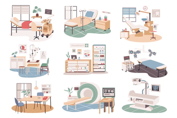 Medical Center Set Isolated Elements