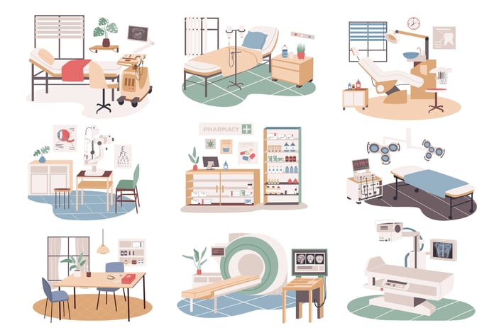 Medical Center Set Isolated Elements