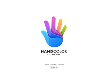 Hand Color Gradient Logo