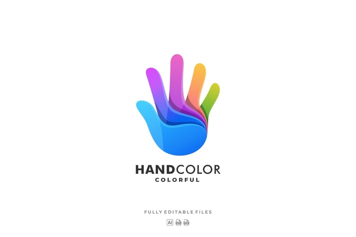 Hand Color Gradient Logo