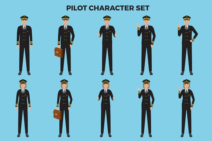 Pilot Character Set – Illustrations