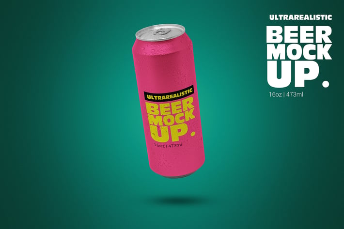 16oz Levitating Can Clean Mockup