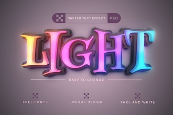Neon Light - Editable Text Effect, Font Style