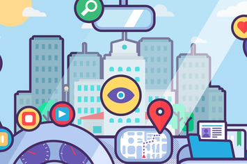 City Delivery Inside Car Interior Illustration