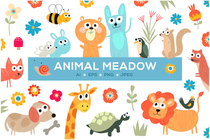 Cute Animal Meadow