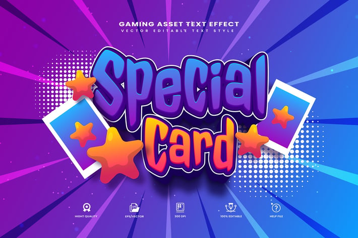 Special Card Gaming Editable Text Effect